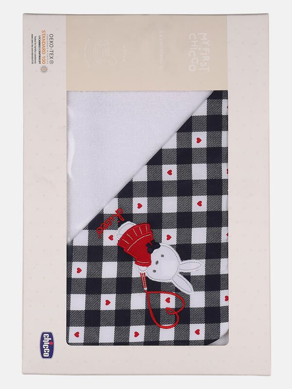 White Terry Towel With Checked Hood image number 5